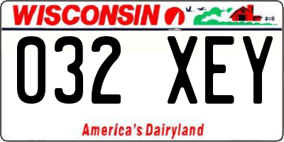 WI license plate 032XEY
