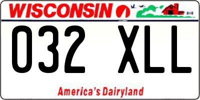 WI license plate 032XLL