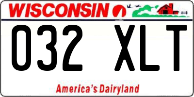 WI license plate 032XLT