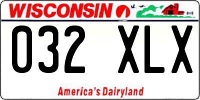 WI license plate 032XLX