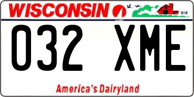 WI license plate 032XME
