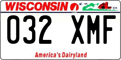WI license plate 032XMF