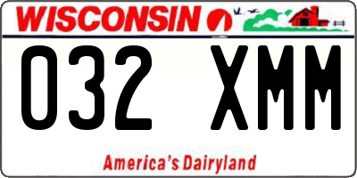 WI license plate 032XMM
