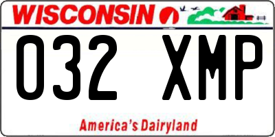 WI license plate 032XMP