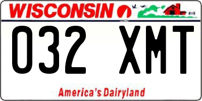 WI license plate 032XMT