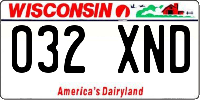 WI license plate 032XND