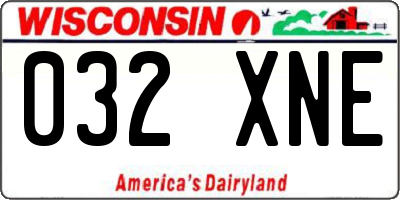 WI license plate 032XNE