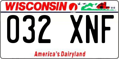 WI license plate 032XNF