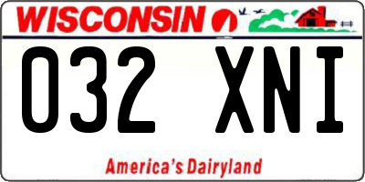 WI license plate 032XNI