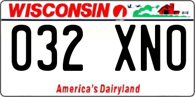 WI license plate 032XNO
