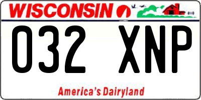 WI license plate 032XNP