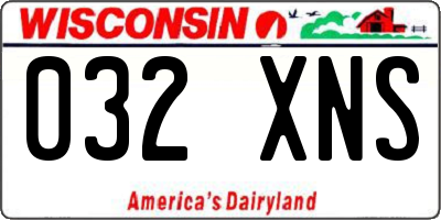 WI license plate 032XNS