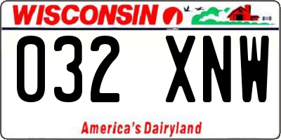WI license plate 032XNW