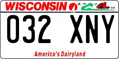 WI license plate 032XNY
