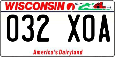 WI license plate 032XOA