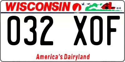 WI license plate 032XOF