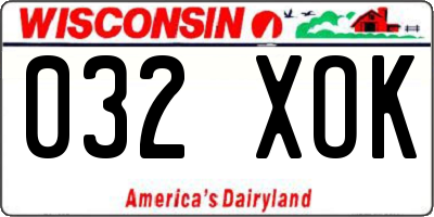 WI license plate 032XOK
