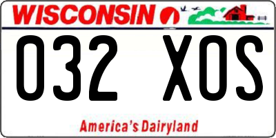 WI license plate 032XOS