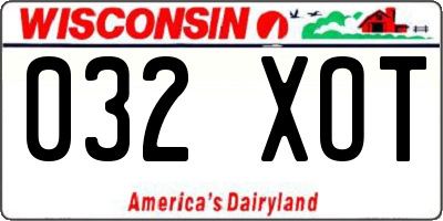 WI license plate 032XOT