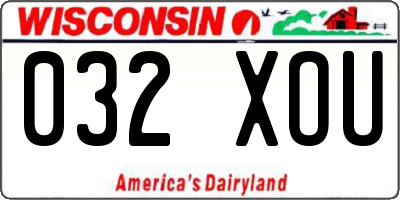WI license plate 032XOU