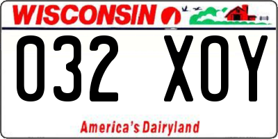 WI license plate 032XOY