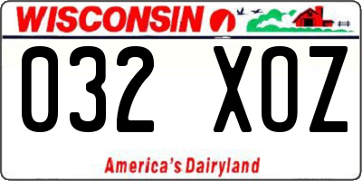 WI license plate 032XOZ