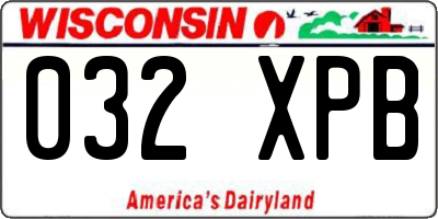 WI license plate 032XPB