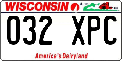 WI license plate 032XPC