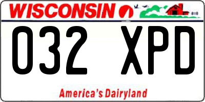 WI license plate 032XPD