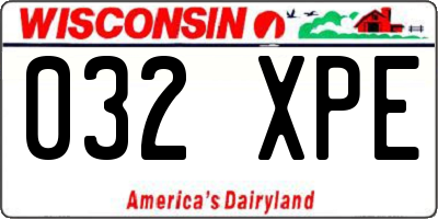 WI license plate 032XPE