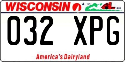 WI license plate 032XPG