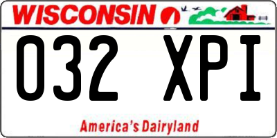 WI license plate 032XPI