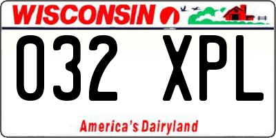 WI license plate 032XPL