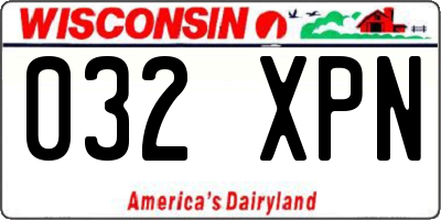 WI license plate 032XPN