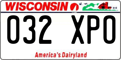 WI license plate 032XPO