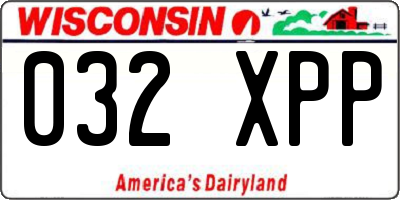 WI license plate 032XPP