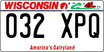 WI license plate 032XPQ