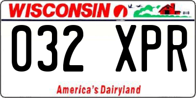 WI license plate 032XPR