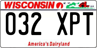 WI license plate 032XPT