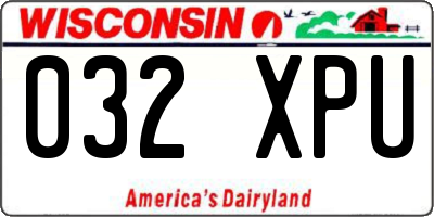 WI license plate 032XPU