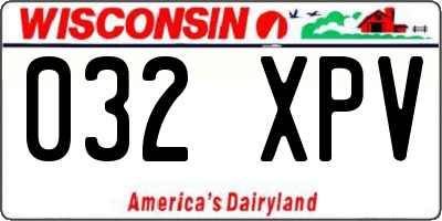 WI license plate 032XPV