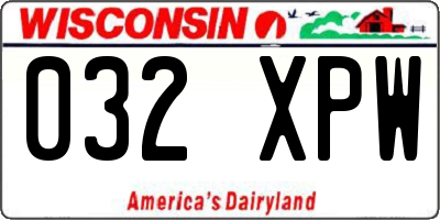 WI license plate 032XPW