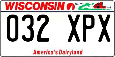 WI license plate 032XPX