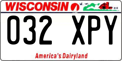 WI license plate 032XPY