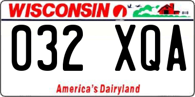 WI license plate 032XQA