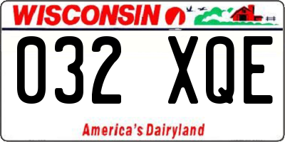 WI license plate 032XQE
