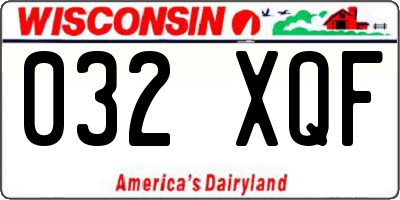 WI license plate 032XQF