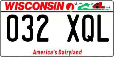 WI license plate 032XQL