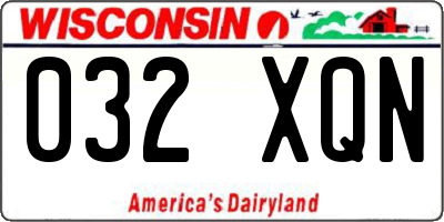 WI license plate 032XQN