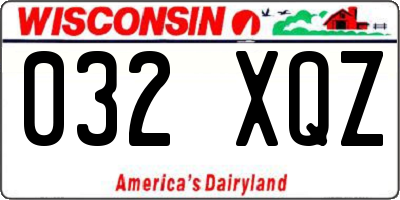 WI license plate 032XQZ